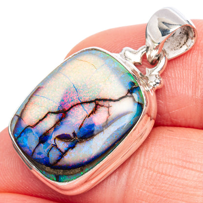 Rare Sterling Opal Pendant 1 1/8" (925 Sterling Silver) P42114