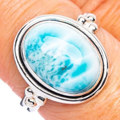 Rare Larimar Ring Size 7.5 (.925 Sterling Silver)