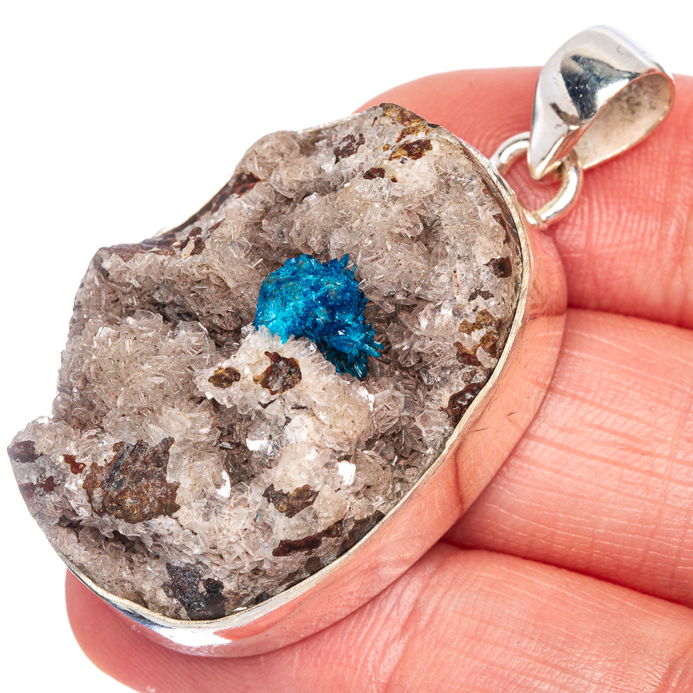 Cavansite Crystal Pendant 1 3/4" (925 Sterling Silver) P40705