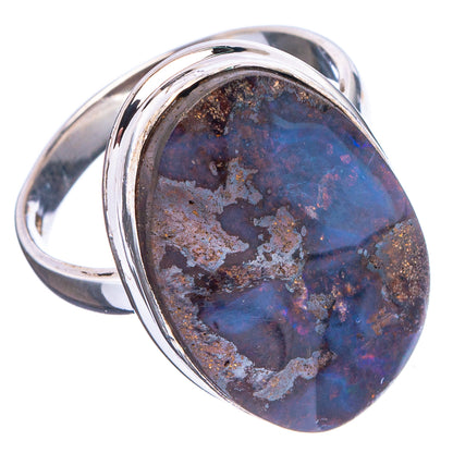 Rare Boulder Opal Ring Size 9 (.925 Sterling Silver)