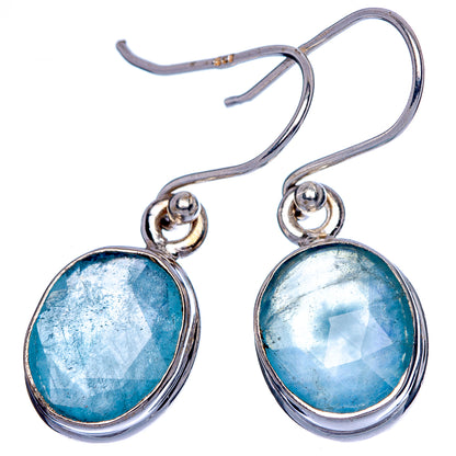 Aquamarine Earrings 1 1/8" (925 Sterling Silver) E433173