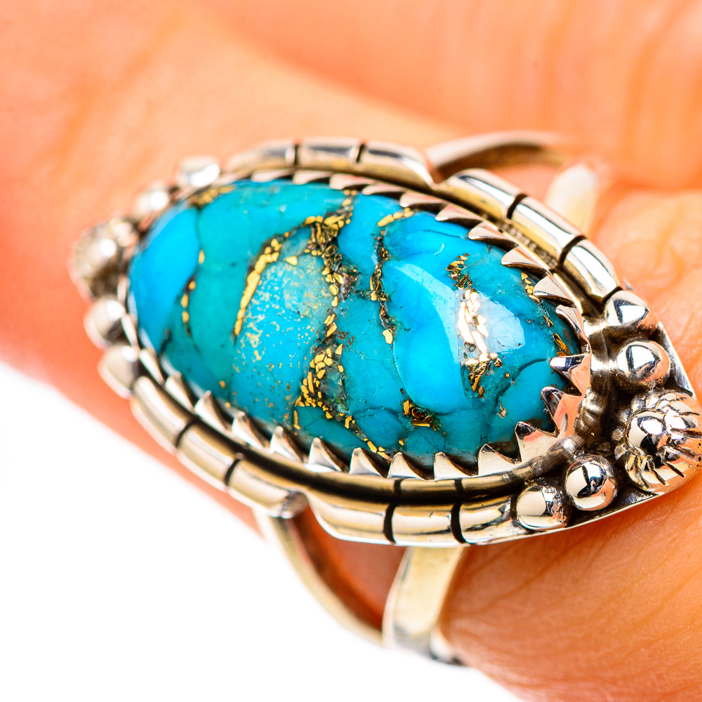 Blue Copper Composite Turquoise Ring Size 6.5 (925 Sterling Silver) RING139255
