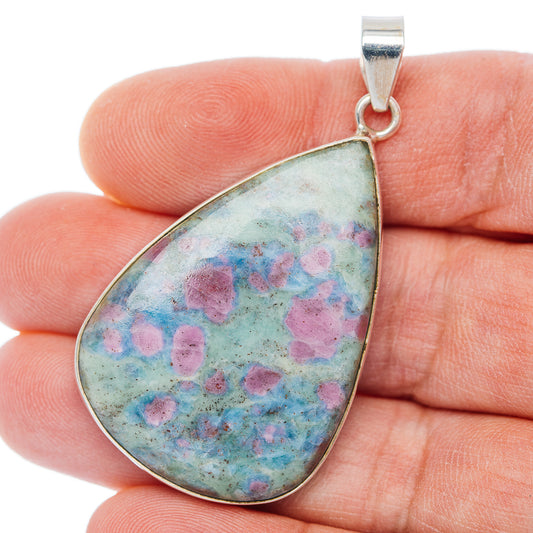 Premium Ruby Fuchsite Pendant 2 1/8" (.925 Sterling Silver)