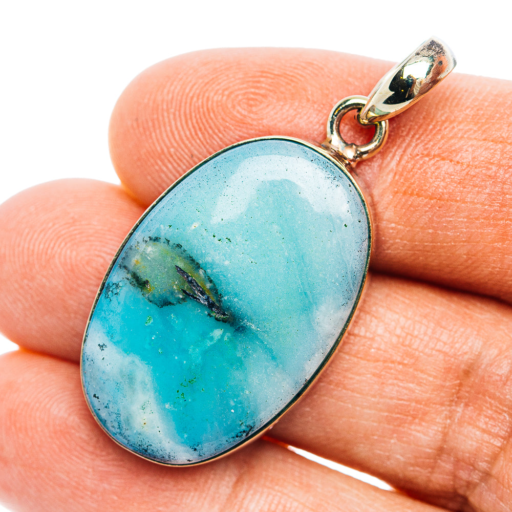 Peruvian Opal Pendant 1 5/8" (German Silver)