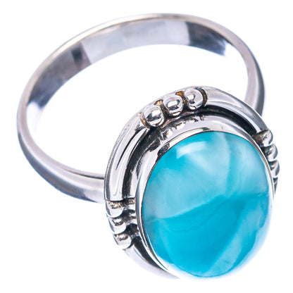 Premium Rare Larimar Ring Size 9.75 (.925 Sterling Silver)