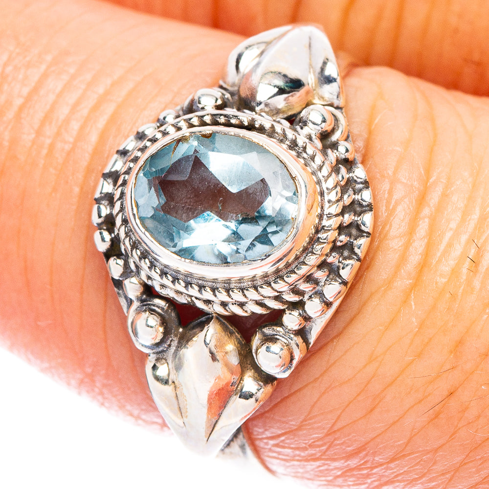 Blue Topaz Dainty Ring Size 8 (925 Sterling Silver) R147023