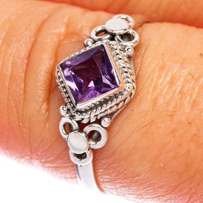 Faceted Amethyst Dainty Ring Size 8 (925 Sterling Silver) R147210