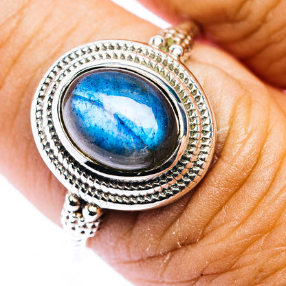 Labradorite Ring Size 8.5 (.925 Sterling Silver)