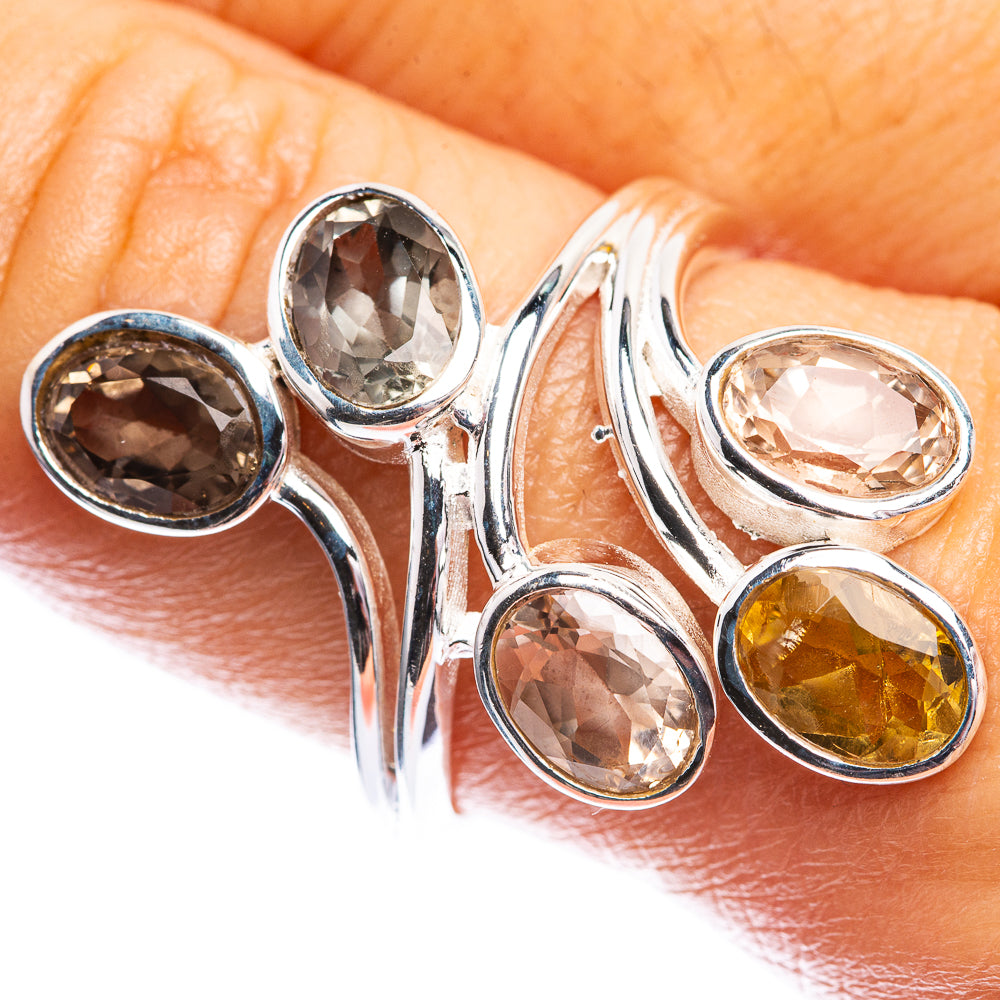 Multi-Topaz, White Quartz, Citrine Ring Size 9 (925 Sterling Silver) R142381