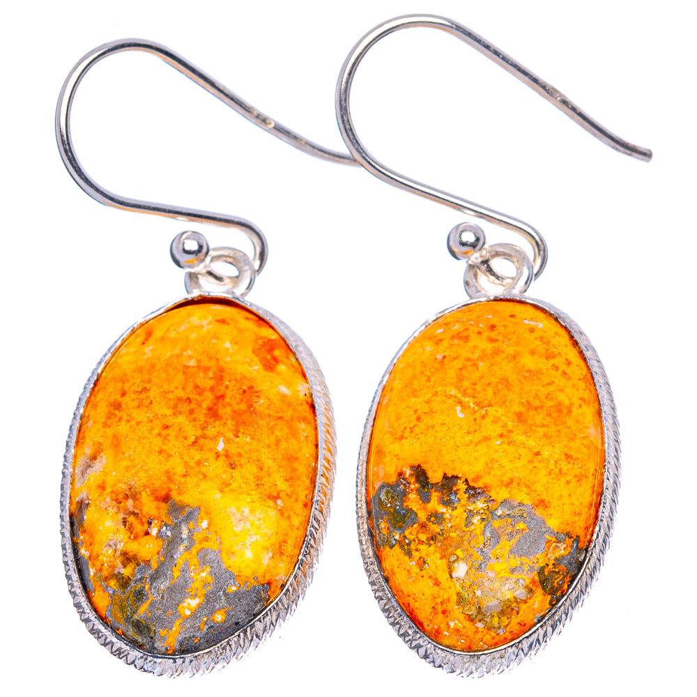Bumble Bee Jasper 925 Sterling Silver Earrings 1 3/8" (925 Sterling Silver) E1939
