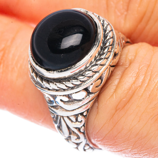 Black Onyx Ring Size 6.75 (925 Sterling Silver) R2806