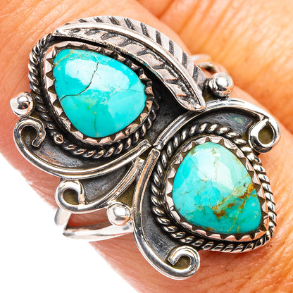 Native Style Mohave Turquoise Ring Size 7.75 (.925 Sterling Silver)