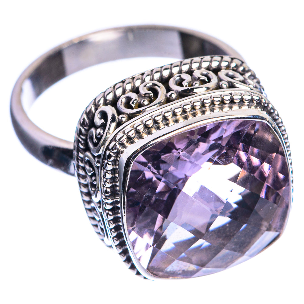 Faceted Pink Amethyst Ring Size 8 (925 Sterling Silver) R144098