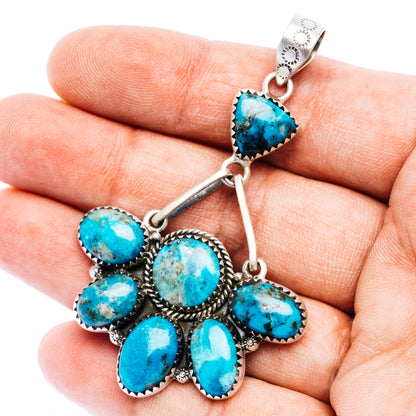 Rare Ithaca Peak Turquoise Pendant 2 5/8" (.925 Sterling Silver)
