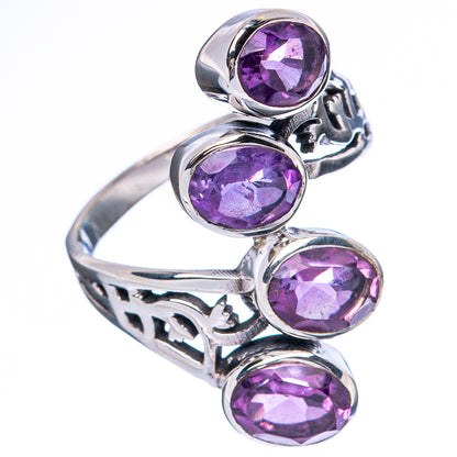 Faceted Amethyst Ring Size 7.75 (925 Sterling Silver) R3401