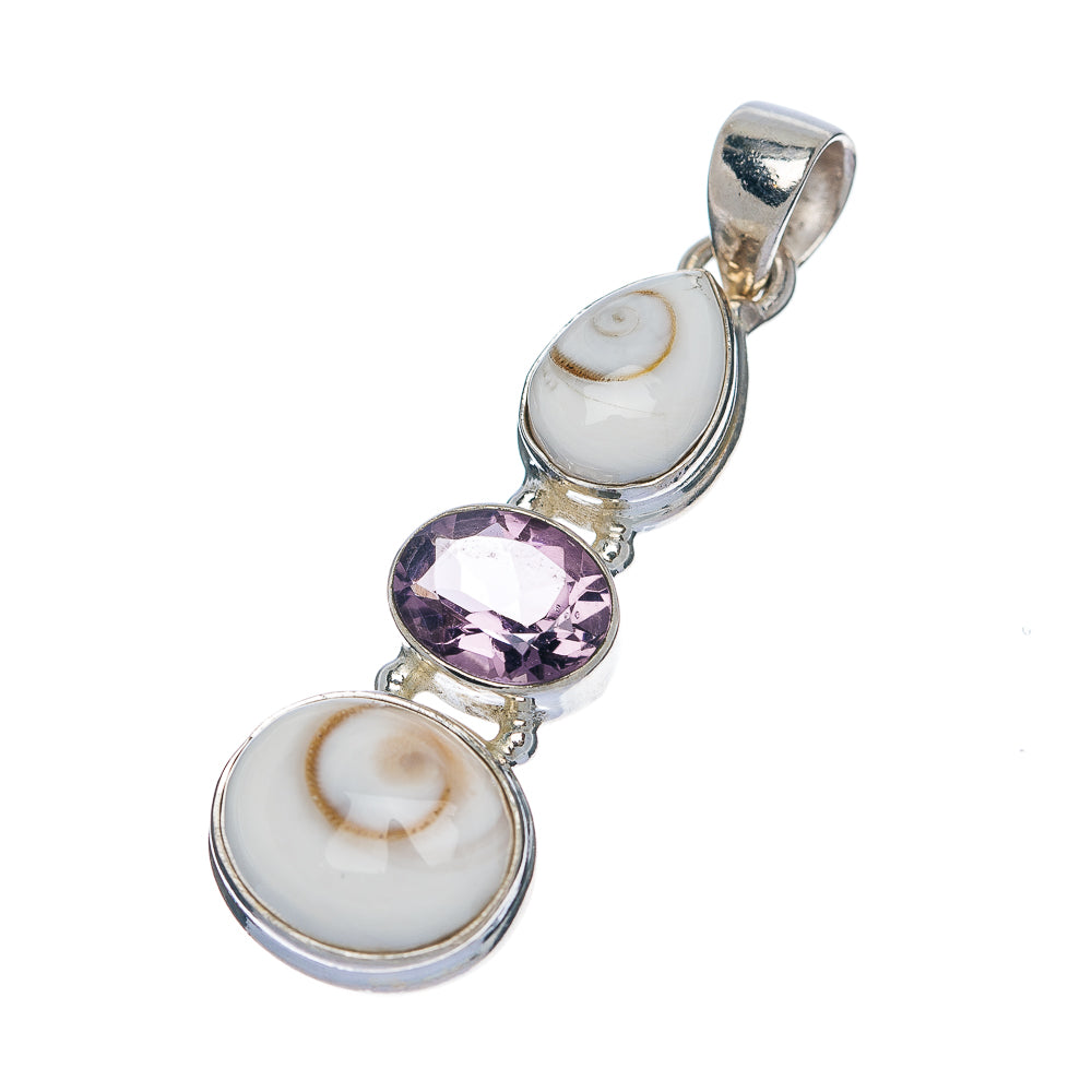 Shiva Eye, Amethyst Pendant 1 1/2" (.925 Sterling Silver)
