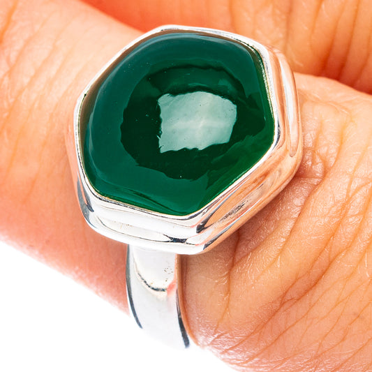 Green Onyx Ring Size 6.75 (925 Sterling Silver) R4870