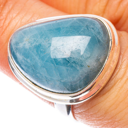 Natural Aquamarine Ring Size 7.75 (925 Sterling Silver) R1583