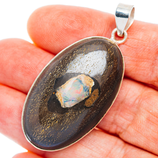 Premium Boulder Opal Pendant 1 7/8" (.925 Sterling Silver)