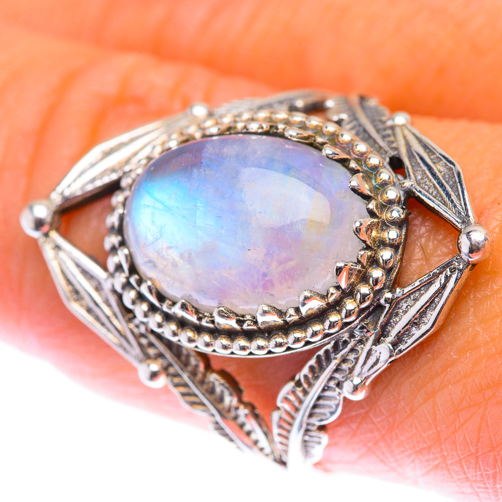 Rainbow Moonstone Ring Size 9 (925 Sterling Silver) RING139951