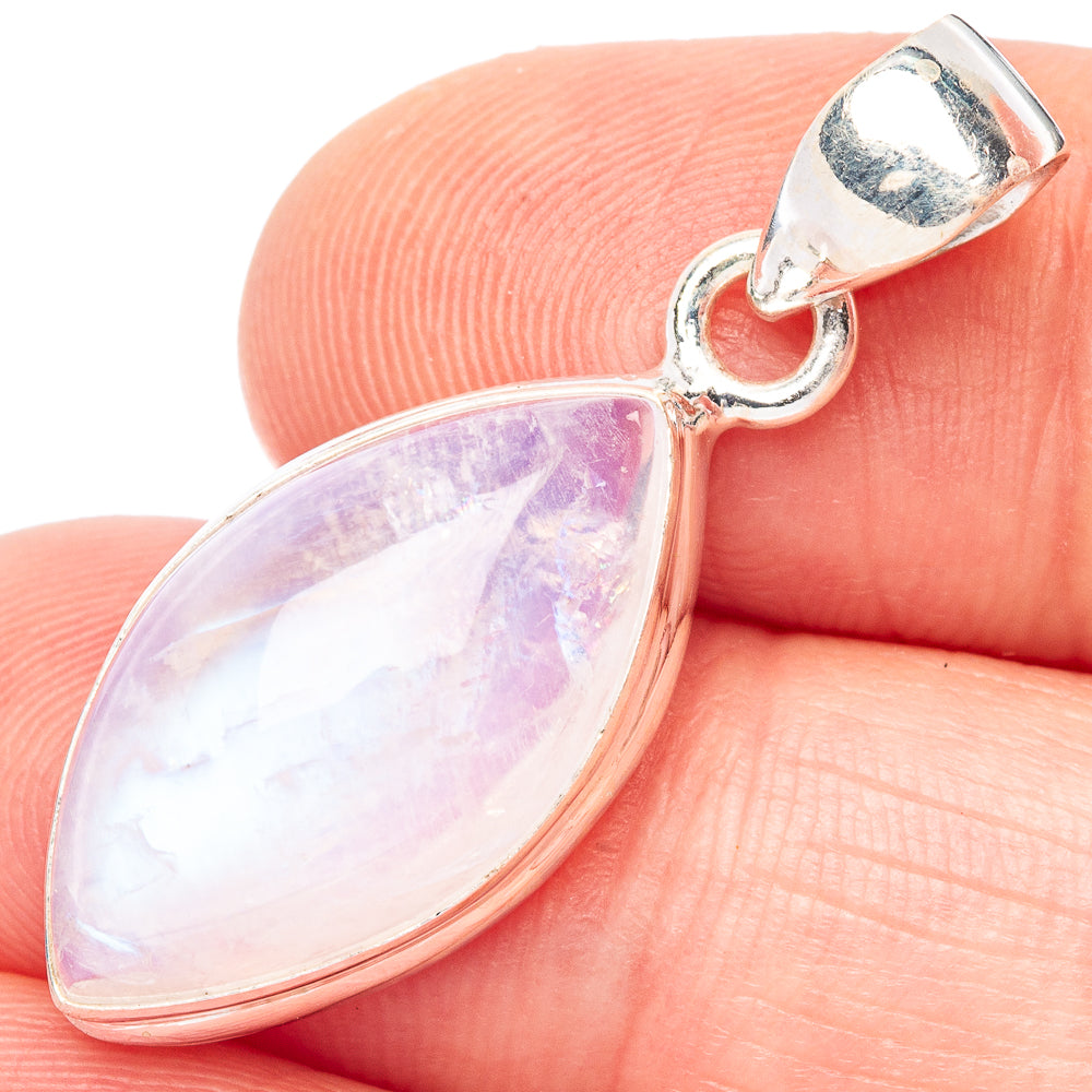 Rainbow Moonstone Pendant 1 3/8" (925 Sterling Silver) P44144