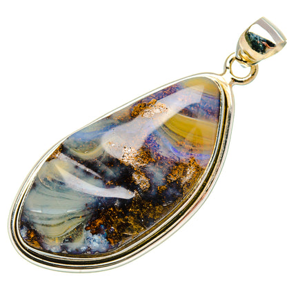 Australian Boulder Opal Pendant 2" (.925 Sterling Silver)