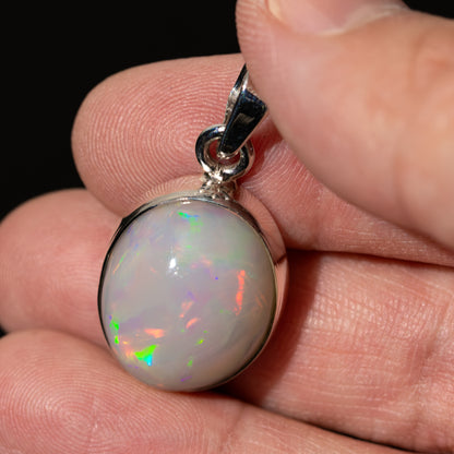 Premium Ethiopian Opal Pendant 1 1/4" (.925 Sterling Silver)