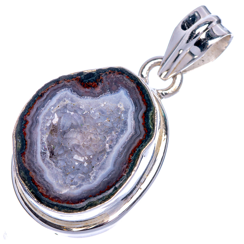 Coconut Geode Druzy Pendant 1 1/4" (925 Sterling Silver) P40658