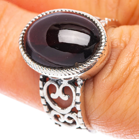 Garnet 925 Sterling Silver Ring Size 6.5 (925 Sterling Silver) R5414