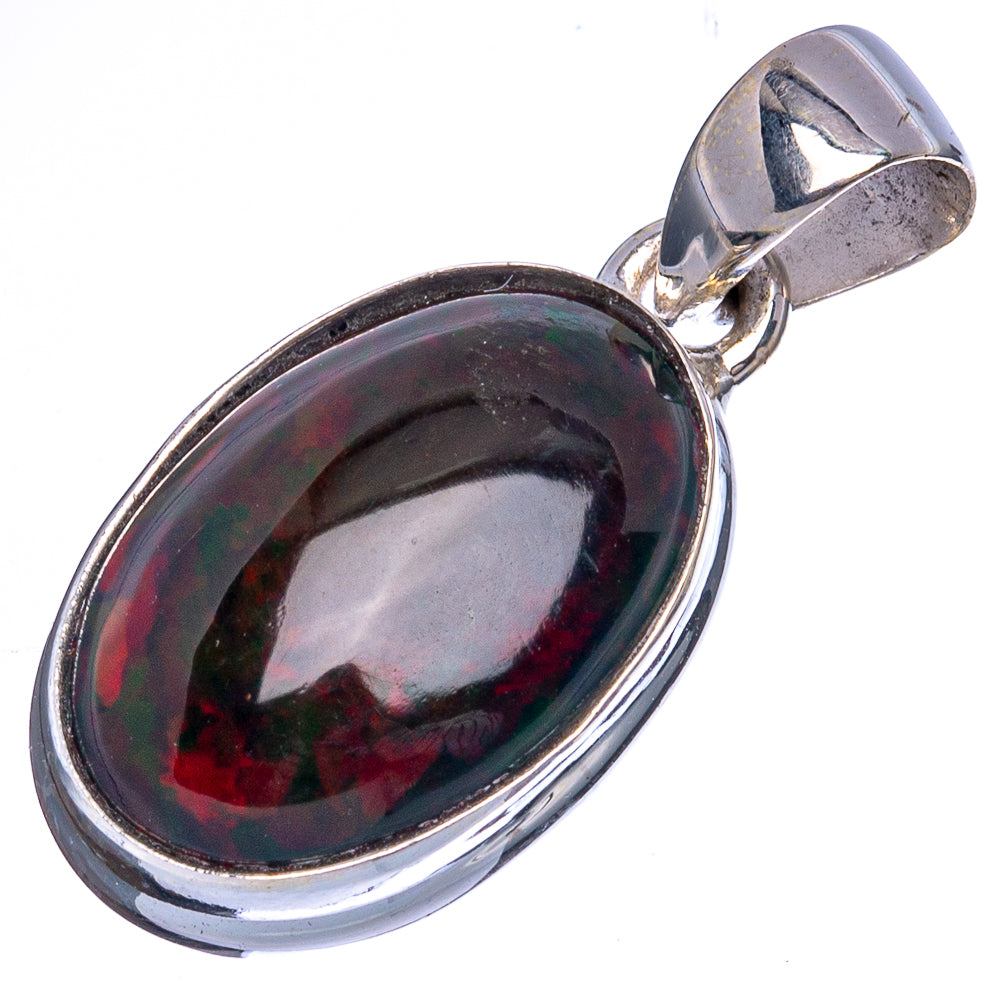 Rare Black Opal Pendants 1 1/8" (925 Sterling Silver) P43261