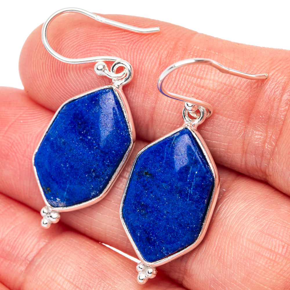 Lapis Lazuli 925 Sterling Silver Earrings 1 1/2" (925 Sterling Silver) E1448