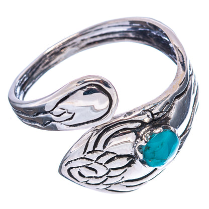 Native Style Mohave Turquoise Ring Size 9 Adjustable (.925 Sterling Silver)