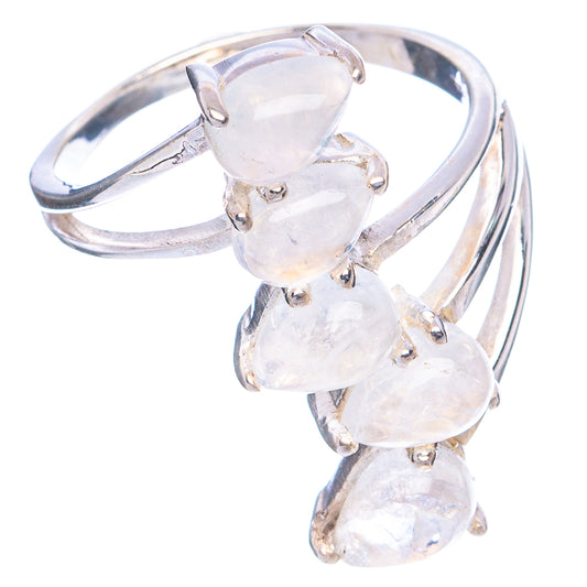 Rainbow Moonstone Ring Size 8.5 (925 Sterling Silver) R4746