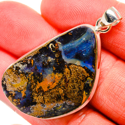 Australian Boulder Opal Pendant 2" (925 Sterling Silver) PD38103
