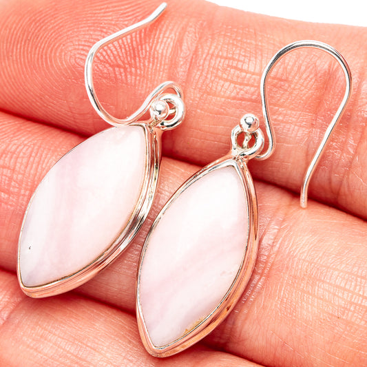 Pink opal teardrop earrings with .925 sterling silver hooks