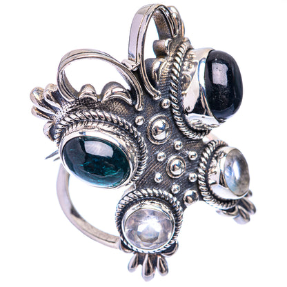 Large Green Aventurine, White Quartz Ring Size 6.5 (925 Sterling Silver) R141595