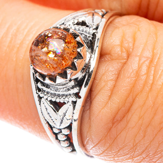 Sunstone Dainty Ring Size 6.5 (925 Sterling Silver) R5924