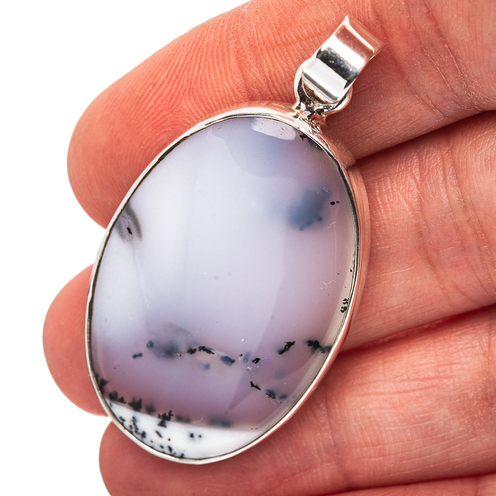 Dendritic Opal Pendant 1 7/8" (.925 Sterling Silver)