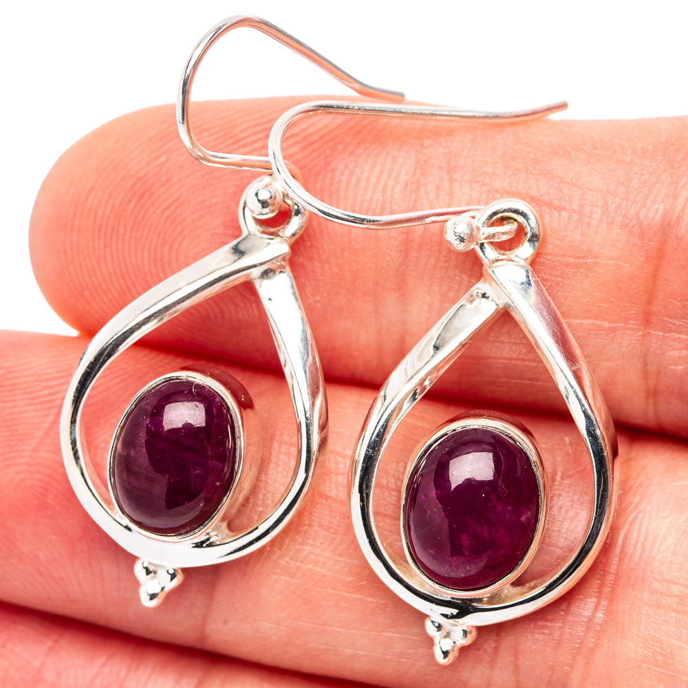 Premium Burmese Ruby Earrings 1 3/8" (.925 Sterling Silver)