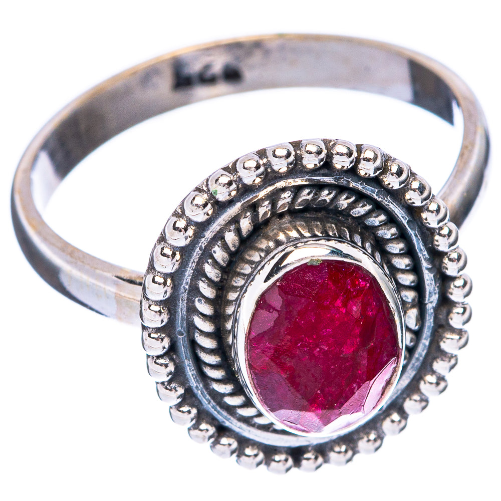 Red Sillimanite Dainty Ring Size 6.75 (925 Sterling Silver) R5973
