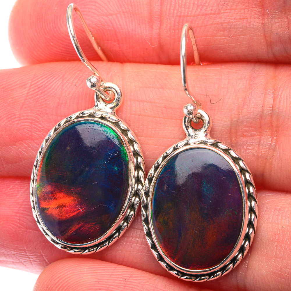 Aura Opal Earrings 1 3/8" (925 Sterling Silver) EARR432124