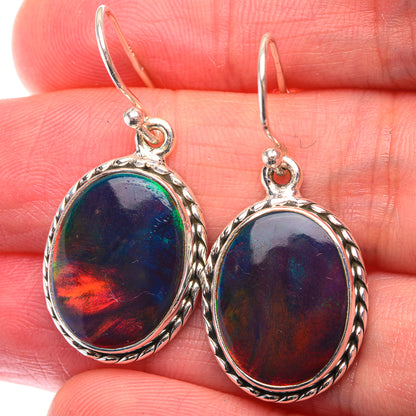 Aura Opal Earrings 1 3/8" (925 Sterling Silver) EARR432124
