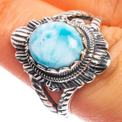 Larimar 925 Sterling Silver Ring Size 7.25
