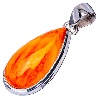 Orange Spiny Oyster Pendant 1 3/8" (925 Sterling Silver) P40918