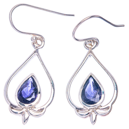 Faceted Tanzanite Earrings 1 5/8" (925 Sterling Silver) E433489