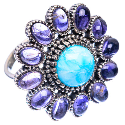 Large Larimar, Tanzanite Ring Size 10 (925 Sterling Silver) R141660