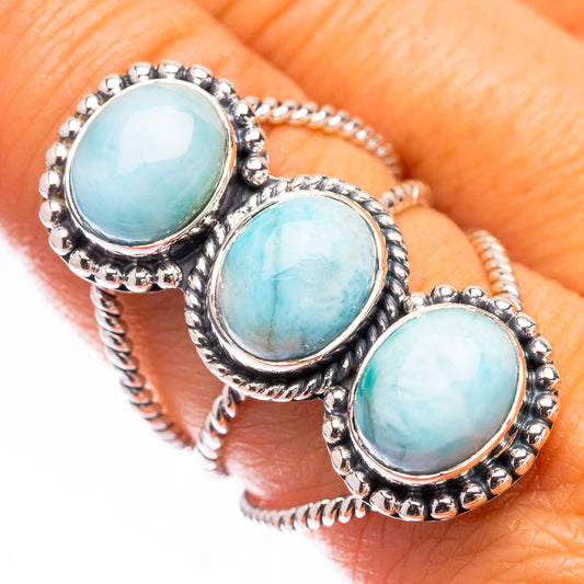 Large Larimar Ring Size 8.75 (925 Sterling Silver) R140810