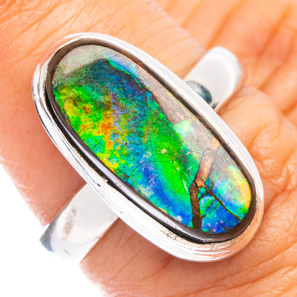 Rare Ammolite Ring Size 6 (925 Sterling Silver) R7819