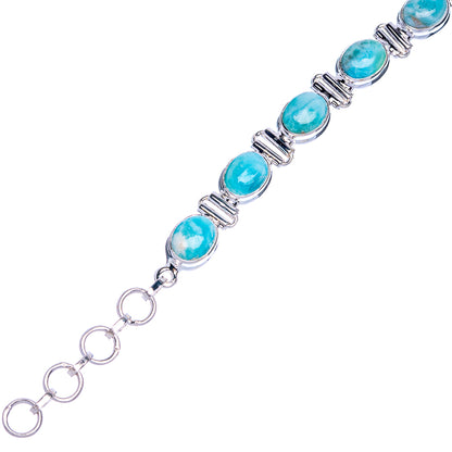 Larimar Bracelets 6 3/4 To 8 1/8" (925 Sterling Silver) B90331