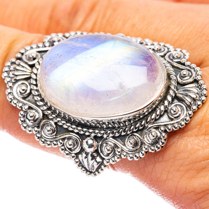 Signature Rainbow Moonstone Ring Size 8.5 (.925 Sterling Silver)